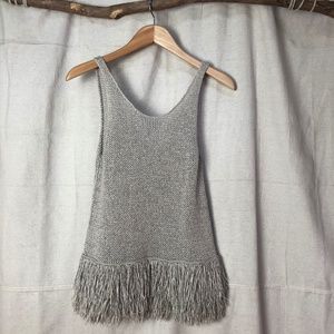 Brunello Cucinelli Sleeveless Fringed Knit Top